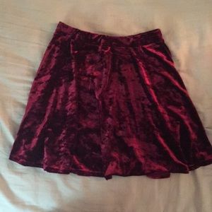 Crushed Velvet Skater Skirt